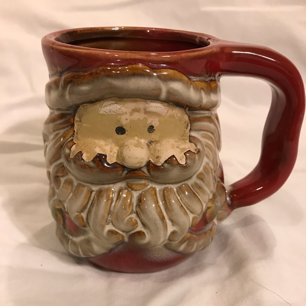 Vintage Stonewear Santa Claus Mug Cup Unique